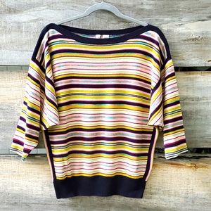 Anthropologie Moth dolman sleeve stripe sweater size small